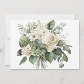 Romantische Grünanlage Beige Peony Wedding Rezept Einladung (Rückseite)