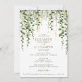 Romantische Grünanlage Garland Hochzeit Einladung (Vorderseite)