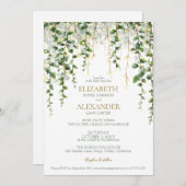 Romantische Grünanlage Garland Hochzeit Einladung (Vorne/Hinten)