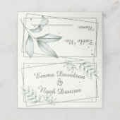 Romantische grüne Blätter Hochzeitstisch Nr. Platz Platzkarte (Außenseite Aufgefaltet)