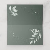 Romantische grüne Blätter Hochzeitstisch Nr. Platz Platzkarte (Innenseite Aufgefaltet)