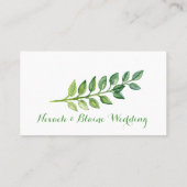 Romantische grüne Blätter - Name Card Platzkarte (Rückseite)