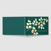 Romantische grüne goldene Blätter Hochzeitsgast Gästebuch (Voll)