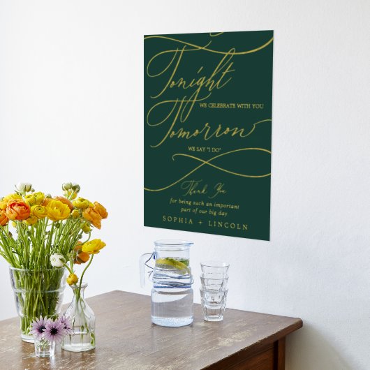 Romantische grüne Goldfolie Morgen mache ich Probe Foliendrucke (Ablage(Küche))