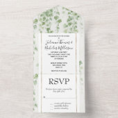 Romantische Grüne Hochzeit All In One Einladung (Innen Boden)