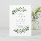 Romantische Grüne Hochzeit Einladung ROG (Stehend Vorderseite)