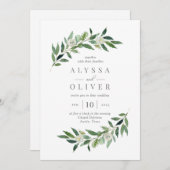 Romantische Grüne Hochzeit Einladung ROG (Vorne/Hinten)