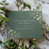 Romantische grüne Hochzeit rettet das Datum Save The Date