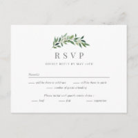 Romantische Grüne Hochzeit RSVP Reply Card