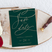 Romantische grüne Kalligrafie Save The Date