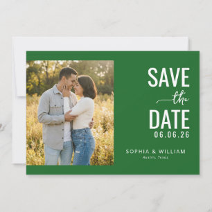 Romantische Grüne Minimalistische Fotografie Save The Date
