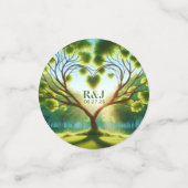 Romantische grüne Monogramm hinzufügen Foto Hochze Konfetti (Klein Vorderseite)