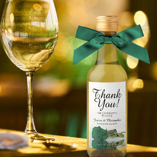 Romantische Grünen Rose Hochzeit Danke Mini Weinetikett