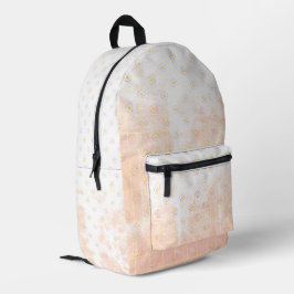 Romantische Grunge-Schultextur Gänseblümchen Blume Bedruckter Rucksack