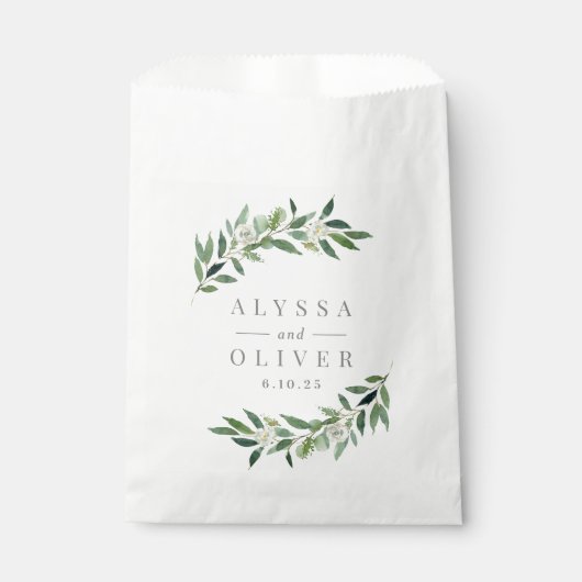 Romantische Grüntasche Gastgeschenk Hochzeit Geschenktütchen (Vorderseite)