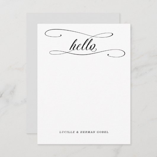 Romantische Hallenkalligrafie Personalisiert Stati Mitteilungskarte (Vorne/Hinten)