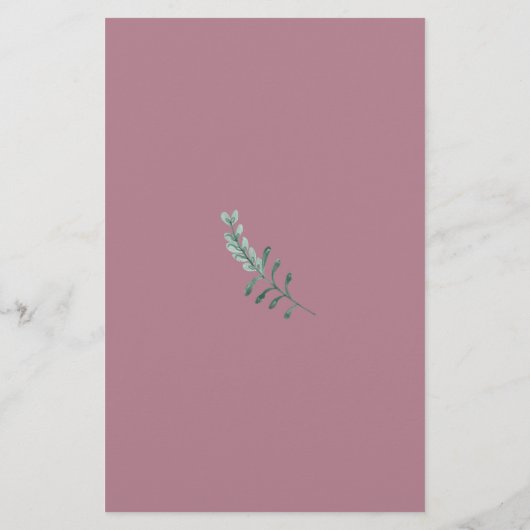 Romantische handgemalte Blume Gästebuch (Rückseite)