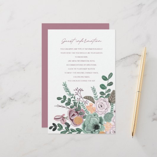 Romantische handgemalte Blume Gästebuch (Vorderseite/Rückseite Beispiel)