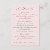 Romantische handgeschriebene kalligraphische Hochz Begleitkarte (Vorderseite)