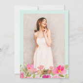 Romantische handgestrichene Rosa Blütenminze Süß 1 Einladung (Rückseite)