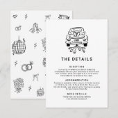 Romantische handgezeichnete kalte Hochzeitsdetails Begleitkarte (Vorne/Hinten)