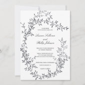 Romantische Handgezeichnete Kunst Blumenzeremonie Einladung (Vorderseite)