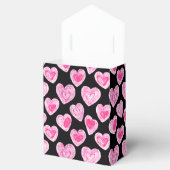 Romantische handgezeichnete rosafarbene Herzvalent Geschenkschachtel (Geöffnet)