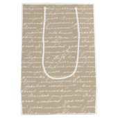 Romantische Handschrift Liebe Letter Writer Author Mittlere Geschenktüte (Rückseite)