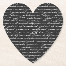Romantische Handschrift Schwarz-weißes Herz Liebe