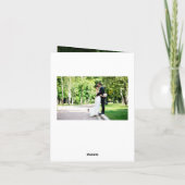 Romantische Handschrift Stilvolle Foto Hochzeit Dankeskarte (Rückseite)