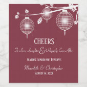 Romantische Hanging Chinesisch Papier Laternen Hoc Weinetikett (Einzelnes Label)