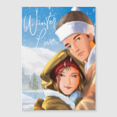 Romantische Happy Holidays Winter Liebe Magnetkart Magnetkarte (Vorderseite)
