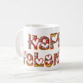 Romantische Happy Valentine Liebe hört Typografie Kaffeetasse (Vorderseite Links)