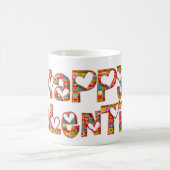 Romantische Happy Valentine Liebe hört Typografie Kaffeetasse (Mittel)