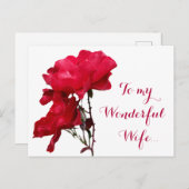 Romantische Happy Valentine rote Rose Blume Postkarte (Vorne/Hinten)