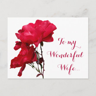 Romantische Happy Valentine rote Rose Blume Postkarte