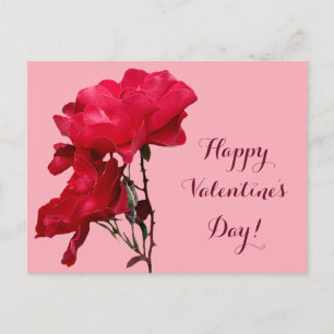Romantische Happy Valentine rote Rose Blume Postkarte