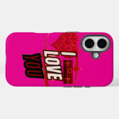 Romantische Heartbeat Rote Rose Phone Case (Rückseite (Horizontal))