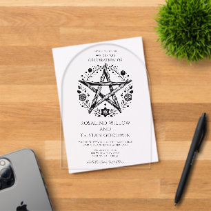 Romantische heidnische Wicca-Hochzeit Acryleinladungen
