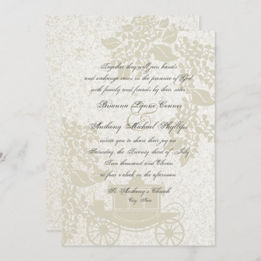 Romantische Heirat Einladung (Vorne/Hinten)