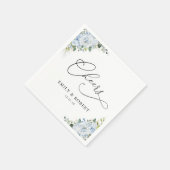 Romantische hellblaue Blumen-Hochzeitsservietten Serviette (Ecke)