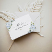 Romantische hellblaue Blumenhochzeit Dankeskarte