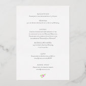 Romantische, hellrosa, florale Front und Back Wedd Folieneinladung (Rückseite)