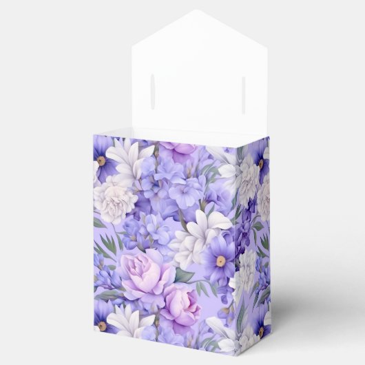 Romantische, hellviolette Blumen Geschenkschachtel (Geöffnet)