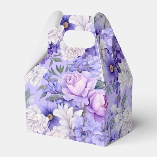 Romantische, hellviolette Blumen Geschenkschachtel (Rückseite)