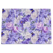Romantische, hellviolette Blumen Große Geschenktüte (Vorderseite)