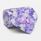 Romantische, hellviolette Blumen Krawatte (Gerollt)