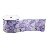 Romantische, hellviolette Blumen Satinband (Spule)
