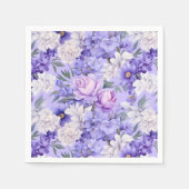Romantische, hellviolette Blumen Serviette (Vorderseite)