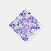 Romantische, hellviolette Blumen Serviette (Ecke)